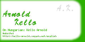 arnold kello business card